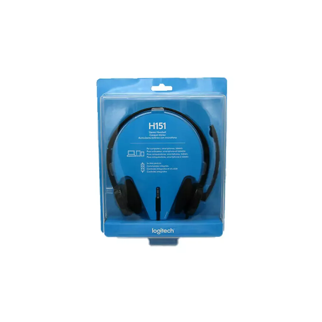 New Logitech H151 Stereo Headset Microphone With In Line
