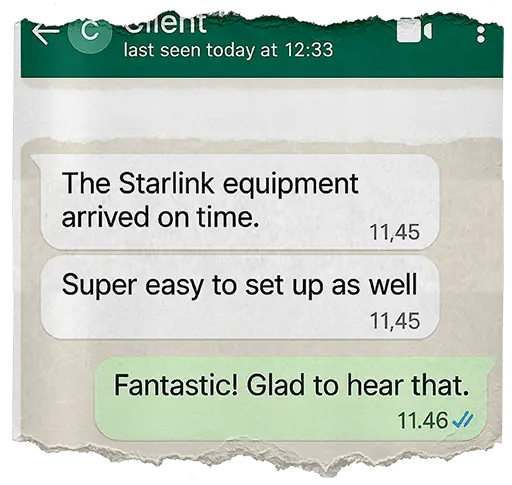 starlink testimonial whatsapp juba reliable connection
