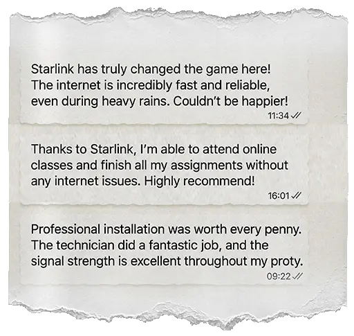 starlink testimonial whatsapp user thank you feedback